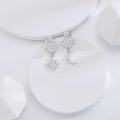 wholesale 925 Sterling Silver CZ Saturn Sun Moon Star Drop Dangle Earrings  for Women Girls-0-5
