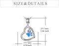 wholesale 925 Sterling Silver Paw Print Necklace with Blue Opal Cat Dog Charms Pendant Cremation Jewelry for Women Girls Memorial Gifts-0-3