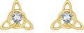 wholesale 14K Gold Green Heart Celtic Knot Stud Earrings Luck Triangular Gemstone Jewelry-0-0