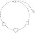 wholesale 10K Gold 3 Hearts Diamond Anklet for Women - 10K Gold Jewelry-0-6
