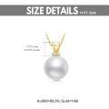 TOUPOP 14K Gold Freshwater Pearl Necklace with Bow Heart Dolphin Pendant-0-4