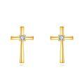 wholesale 14k Gold Cross Cubic Zirconia Stud Earrings For Women-0-0