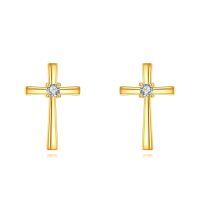 wholesale 14k Gold Cross Cubic Zirconia Stud Earrings For Women-Cross-A