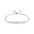 TOUPOP Sterling Silver White Zirconia Adjustable Tennis Bracelet-0-0