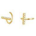 wholesale Gold 14k Diamond Studs Minimalist Bar Drop Earring Set Elegant Gift for Her-0-0