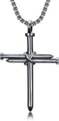 wholesale 925 Sterling Silver Nail Cross Necklace - Mens Religious s-0-0