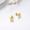 wholesale 14K Gold  Daisy Flower Stud Earrings with Cubic Zirconia - Delicate Fine s for Her-0-3