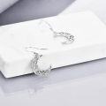 wholesale 925 Sterling Silver Crescent Moon Celtic Knotwork Leverback Drop Earrings-0-3