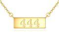 wholesale Gold 444 Bar 925 Sterling Silver Angel Number Pendant Necklace Numerology -0-0