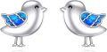 wholesale 925 Sterling Silver Blue Opal Bird Stud Earrings for Women Girls Minimalist  48x36mm-0-0