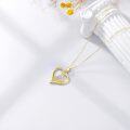 wholesale 14K Gold Double Heart Mom Pendant with 0.6 ctw Moissanites - Mother's Day Gift for Her-0-5