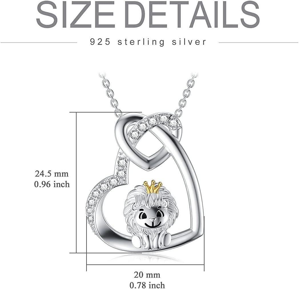Sterling Silver Stone Animal Necklace Leopard Lion Otter Pendant for Women Friends Mother s Day Gifts-0-4