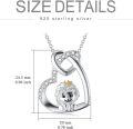 wholesale 925 Sterling Silver Heart-Shaped Lion Pendant Necklace for Women Mothers' Day Gift-0-3