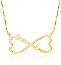 wholesale TOUPOP 10k/14k/18k Solid Gold Infinity Name Heart Necklace For Women Real Gold Chain Infinity Nameplate Pendant Necklaces Fine Jewelry Christmas Gift For Wife Mother -0-0