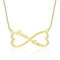 TOUPOP 10k/14k/18k Solid Gold Infinity Name Heart Pendant Necklace-0-0