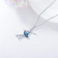 wholesale 925 Sterling Silver Blue Enamel Ballet Dancer Pendant Necklace Gifts for Women-0-2