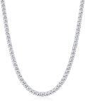 wholesale Sterling Silver Moissanite Tennis Necklace - 16-24 Inch, 3-6mm Wide, Hypoallergenic Sparkling Gift-0-0
