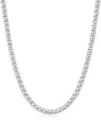 wholesale Sterling Silver Moissanite Tennis Necklace - 16-24 Inch, 3-6mm Wide, Hypoallergenic Sparkling Gift-Silver