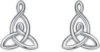 wholesale 925 Sterling Silver Celtic Triquetra Trinity Knot Stud Earrings - Irish  for Women-Celtic Style-7