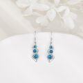 wholesale 925 Sterling Silver Blue Turquoise & Moonstone Drop Earrings for Women-0-2