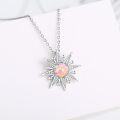 wholesale 925 Sterling Silver Pink Opal Sun Pendant Necklaces for Women - I Love You to the Moon & Back-0-1