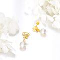 wholesale 14K Gold Phoenix & Pearl 14K Gold  Dangle Drop Earrings for Women - Wedding Gift Ideas-0-3