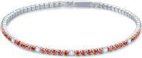 wholesale 925 Sterling Silver AAAA+ CZ Orange & White Tennis Bracelet-Red