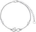 wholesale 925 Sterling Silver Infinity Heart & Pearl Charm Anklet for Women-0-0