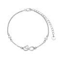 wholesale 925 Sterling Silver Heart Infinity Bracelet With Pearls-0-0
