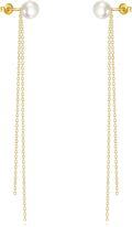 wholesale 14K Gold Pearl Chain Threader Earrings for Women-0-0