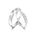 TOUPOP 925 Sterling Silver/10k/14k/18k Gold Moissanite Personalized Wedding Couples Rings Set-0-0