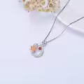 TOUPOP Sterling Silver & Crystal July Birth Flower Infinity Necklace-0-3