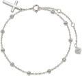 wholesale Solid 14K Gold Beaded Chain with Cross Charm Bracelet - Religious  for Women-0-0