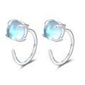wholesale 925 Sterling Silver Blue Moonstone Cat Ear Cuff Wrap Studs for Women-0-0