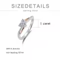 TOUPOP Sterling Silver Moissanite Heart Engagement Wedding Rings-0-3