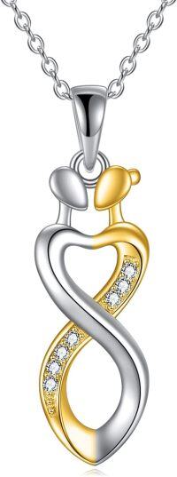 wholesale Sterling Silver Hug Couples Necklace for Women Valentine s Day Gifts for Wife Girlfriend-Z1-Gold