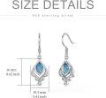 wholesale 925 Sterling Silver Blue Turquoise Teardrop Dangle Earrings with CZ Accents and Filigree Design-0-5