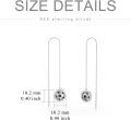 wholesale 925 Sterling Silver Sports Themed Long Threader Earrings with Football Design - Gift Idea for Women-0-4