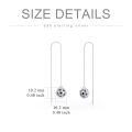 wholesale 925 Sterling Silver Sports Themed Long Threader Earrings with Football Design - Gift Idea for Women-0-4