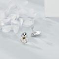 wholesale 925 Sterling Silver Halloween Ghost Stud Earrings with Gold Accents-0-3
