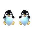 wholesale 925 Sterling Silver Penguin Heart Moonstone Stud Earrings for Women Girls Gift Idea-0-0