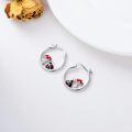 wholesale 925 Sterling Silver Ladybug and Mushroom Huggie Hoop Earrings for Women Girls  48mm Diameter-0-2