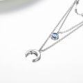 wholesale Sterling Silver Gold Plated Moonstone Crescent Moon Choker Necklace for Women-0-4