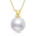 TOUPOP 14K Gold Freshwater Pearl Necklace with Bow Heart Dolphin Pendant-0-0