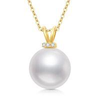 TOUPOP 14K Gold Freshwater Pearl Necklace with Bow Heart Dolphin Pendant-undefined