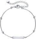 wholesale 925 Sterling Silver White Opal Beaded Chain Adjustable Bracelet s for Women-0-0