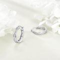 wholesale 925 Sterling Silver Hoop Earrings Platinum Plated Vintage Filigree Scroll Design-0-2