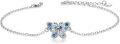 wholesale 925 Sterling Silver Multicolor Crystal Butterfly Charm Ankle Anklet for Women Girls  6-8 Adjustable Chain Length-0-0