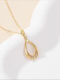 TOUPOP 14K Gold Teardrop Filigree Pendant Necklace-0-1