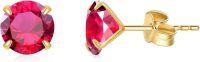 wholesale 14K Yellow Gold Simulated Diamond Stud Earrings-7-July-Ruby